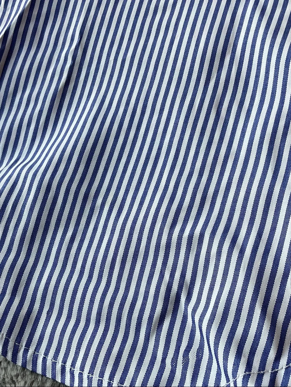 Striped Blue & White Button-Up Dog Shirt with Collar NWOT